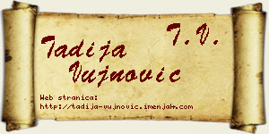 Tadija Vujnović vizit kartica
